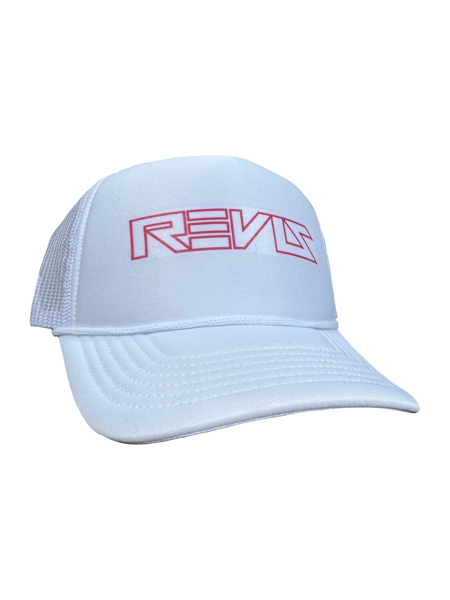 White + Pink Foam Mesh Hat